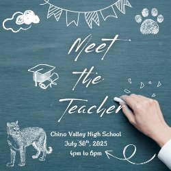 Meet the Teacher graphic with location date time